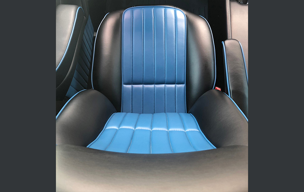 custom upholstered front seat